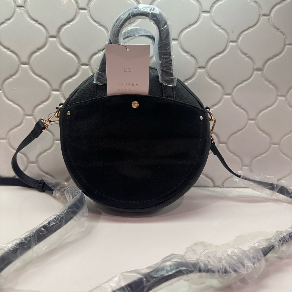 LC Lauren Conrad Black Circle Crossbody Bag